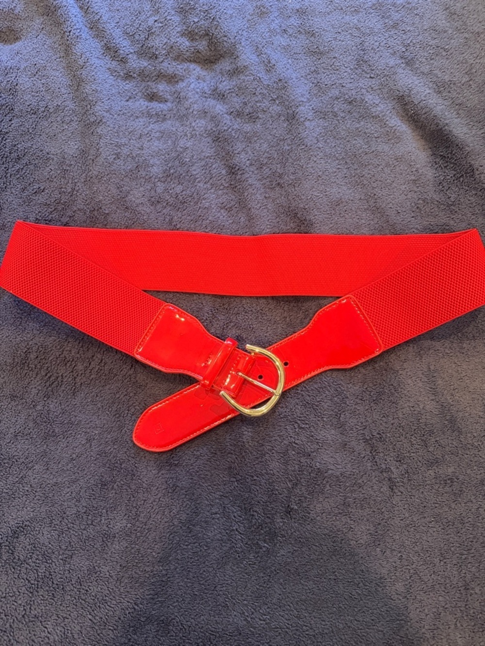 Chaps Red Stretch Waist Belt with Silver Buckle - size l/xl